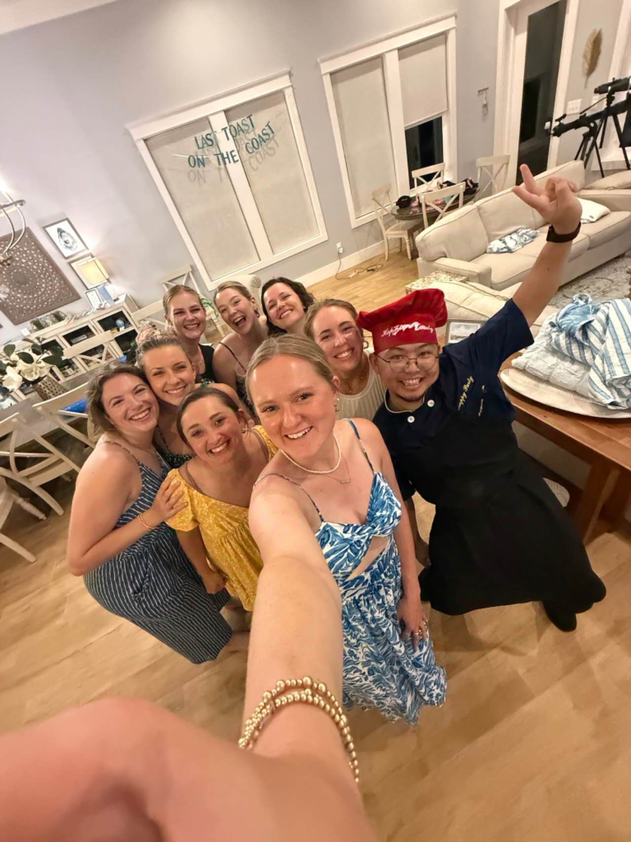 Happy customers enjoying hibachi experience at home
